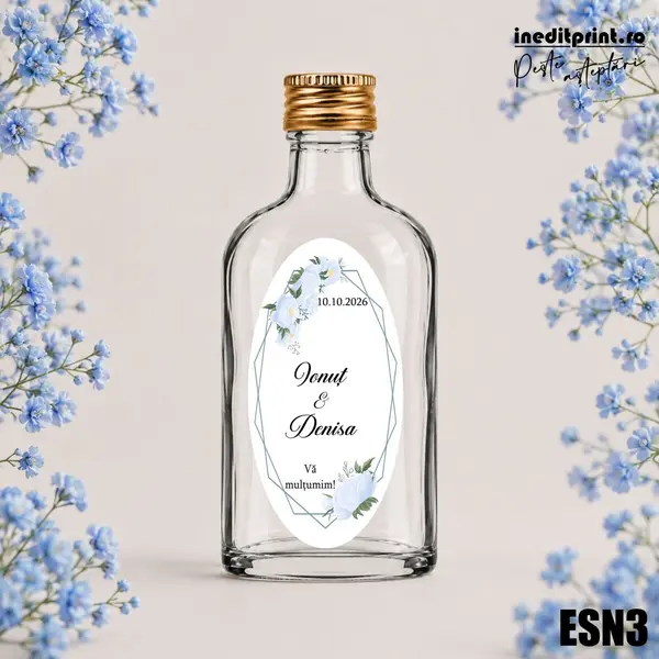 Eticheta personalizata pentru sticla de nunta ESN3 5x10cm-Oval