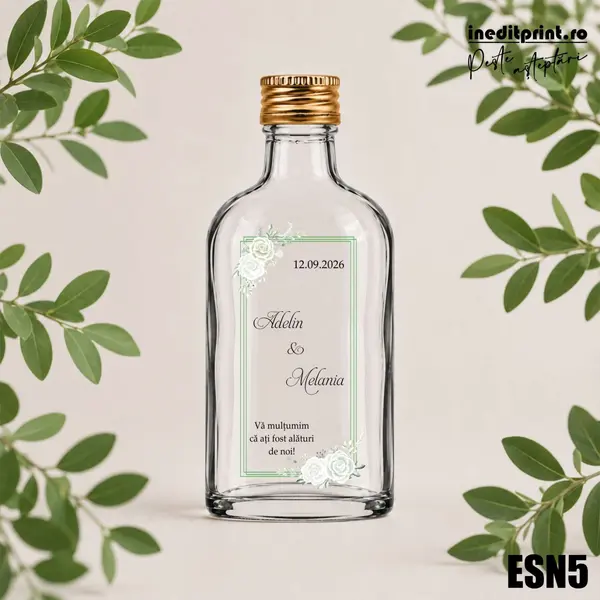 Eticheta personalizata pentru sticla de nunta ESN5 5x10cm-Dreptunghi