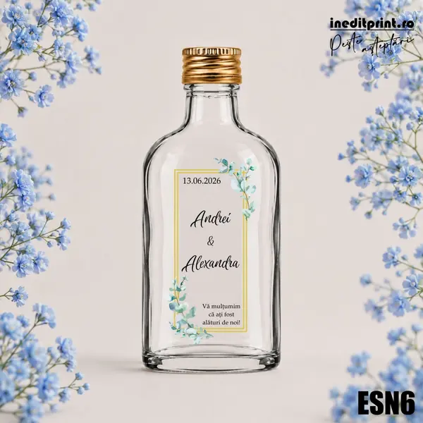 Eticheta personalizata pentru sticla de nunta ESN6 5x10cm-Dreptunghi