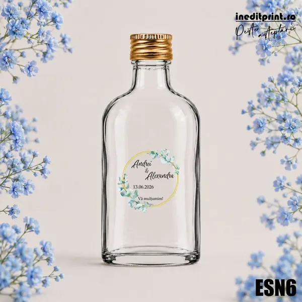 Eticheta personalizata pentru sticla de nunta ESN6 5x5cm-Cerc