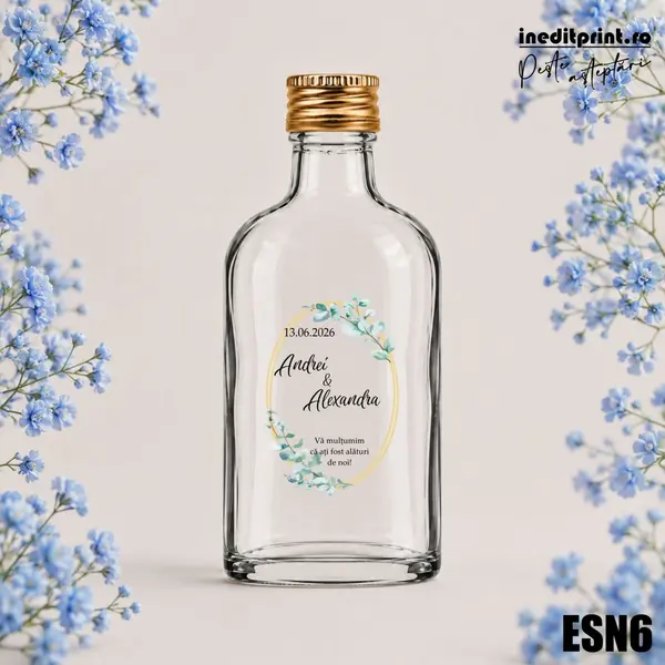 Eticheta personalizata pentru sticla de nunta ESN6 5x7.5cm-Oval