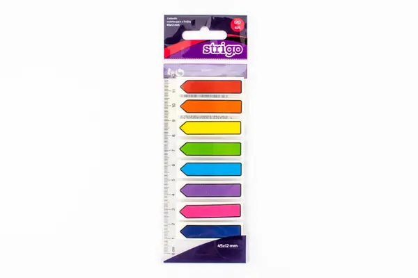 Etichete Indexare Strigo Adezive, 8 Paduri, 120 File, Neon, 45 12 mm