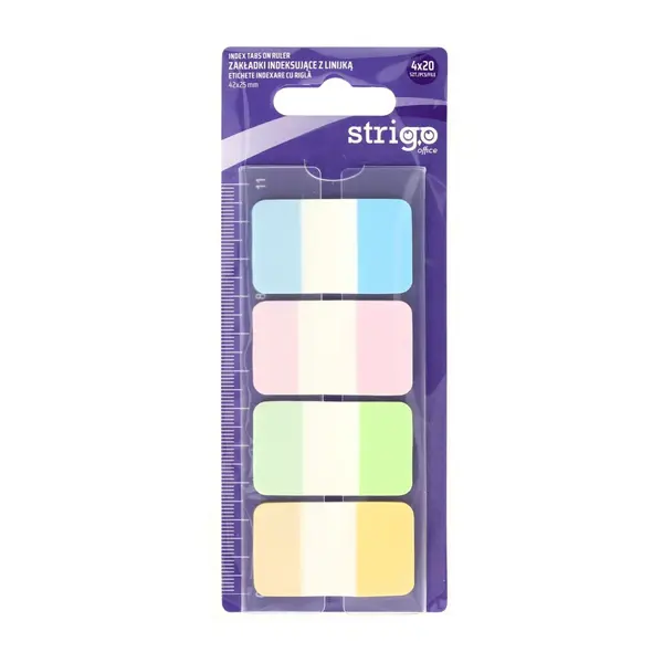 Etichete Indexare Strigo cu Rigla, 4A 20 File, Culori Pastel