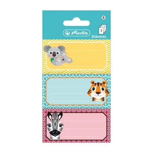 Etichete scolare autoadezive, 9buc/set, motiv Cute Animals