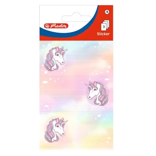 Etichete scolare autoadezive, 9buc/set, unicorn, Herlitz