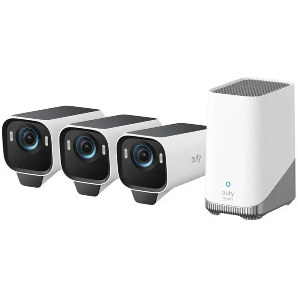 eufy Kit supraveghere video eufy eufyCam S3 Pro, 4K UHD, 13000 mAh, IP67