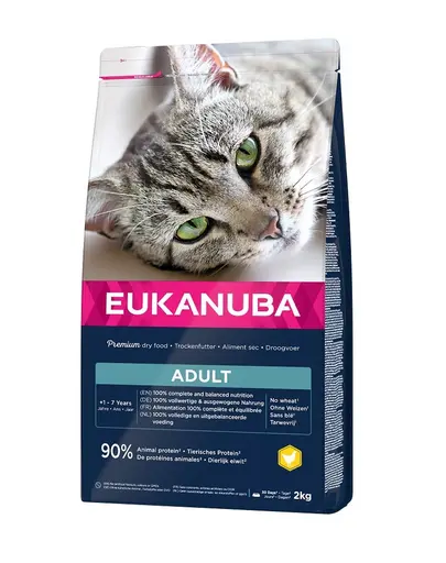 EUKANUBA Cat Adult All Breeds Top Condition Chicken & Liver Hrana uscata pentru pisici adulte, cu pui si ficat 2 kg