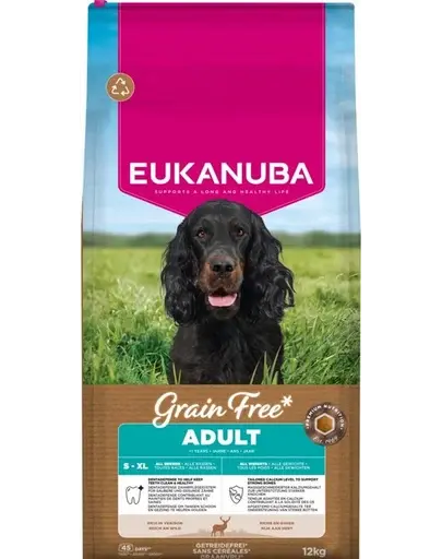 EUKANUBA Grain Free Adult Venison Hrană fără cereale pentru câini cu carne de vânat 12 kg