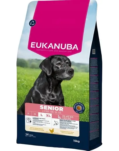 EUKANUBA Senior Large Breeds Chicken 15 kg hrană câine senior talie mare, cu pui