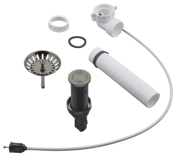 Evacuare automata Grohe, buton push, sita, mat, grafit, 40986AL0