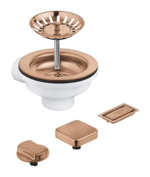 Evacuare chiuveta bucatarie Grohe, ornamente buton, prealin, cupru, 40996DL0