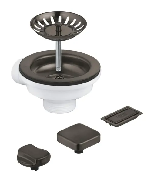 Evacuare chiuveta bucatarie Grohe, ornamente buton, prealin, grafit, 40996AL0