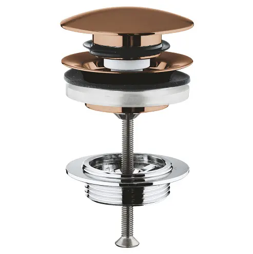 Evacuare push to open Grohe 65807DL0, G1 1/4 inch, lungime ajustabila, mat, Warm sunset