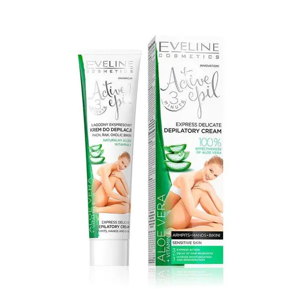 Eveline Cosmetics Active Epil crema depilatoare pentru mâini, axile și zona inghinală cu aloe vera Volum 125 ml