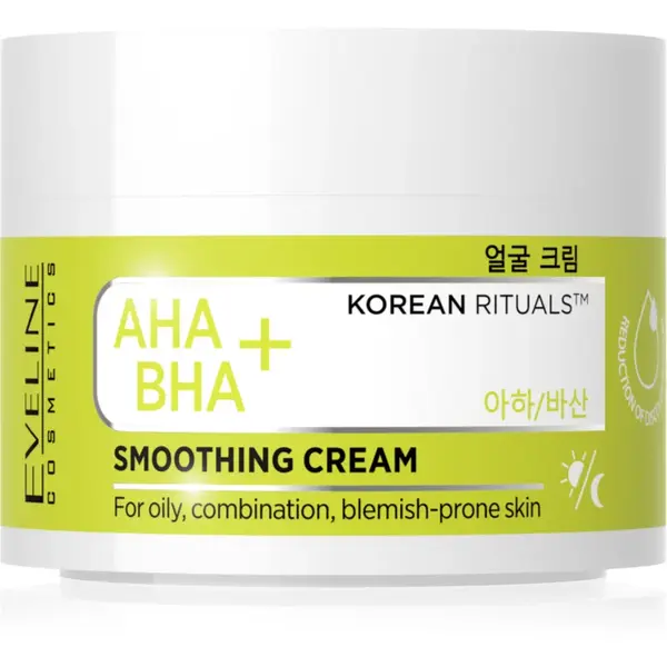 Eveline Cosmetics AHA + BHA Korean Rituals crema pentru piele cu efect hidratant si matifiant 50 ml