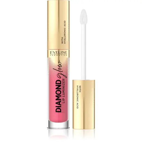 Eveline Cosmetics Diamond Glow Luciu de Buze sclipitor cu acid hialuronic culoare 09 Peach Dream 4.5 ml