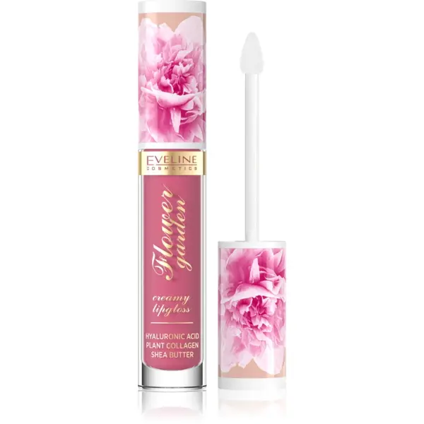 Eveline Cosmetics Flower Garden luciu de buze cremos cu acid hialuronic culoare 03 Magnolia Charm 4.5 ml