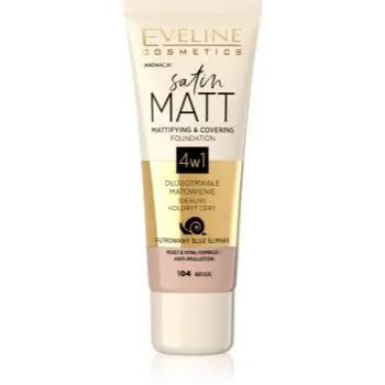 Eveline Cosmetics Satin Matt machiaj cu efect matifiant extract de melc