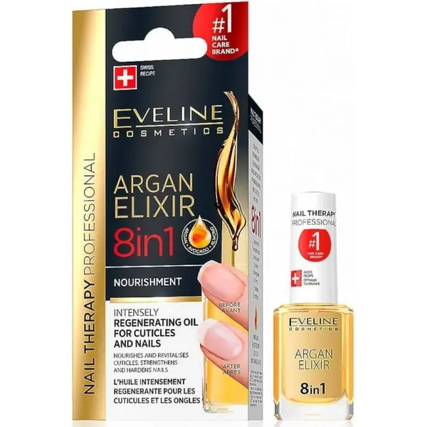 Eveline Cosmetics Tratament pentru unghii cu ulei de argan 8 in 1 Nail Therapy Volum 12 ml