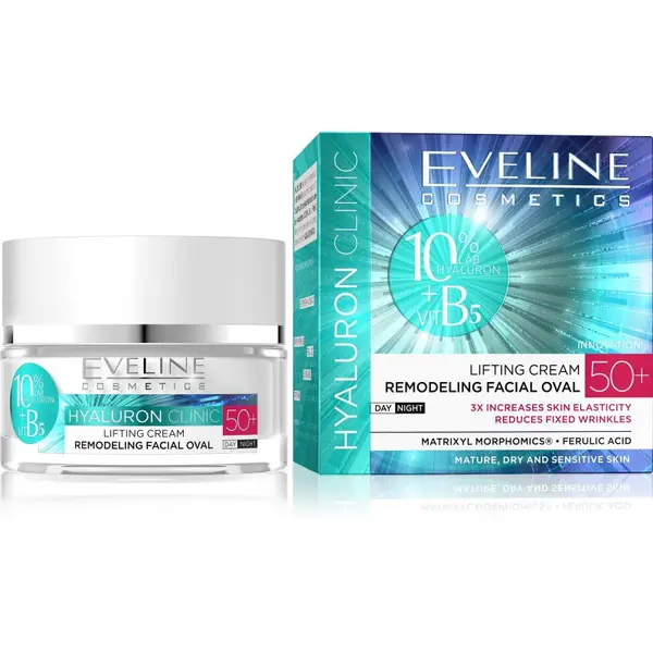 Eveline Hyaluron Clinic B5 Lifting Cream Day Night 50+ Cremă de față Volum 50 ml