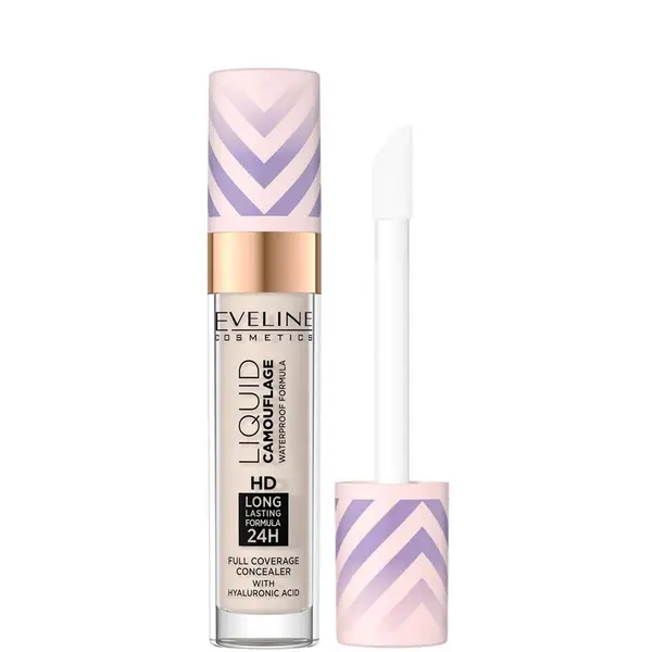 Eveline Liquid Camouflage Waterproof Full Coverage Concealer with Hyaluronic Acid 7.5ml - 05 Light Sand