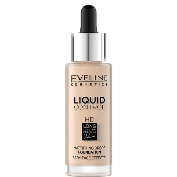 Eveline Liquid Control Foundation With Dropper 32ml - 001 Porcelain