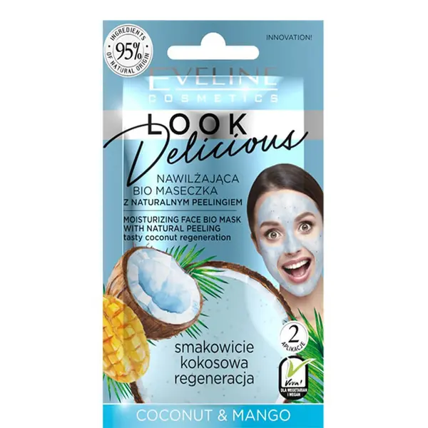 Eveline Look Delicious - Moisturizing Face Bio Mask Coconut & Mango