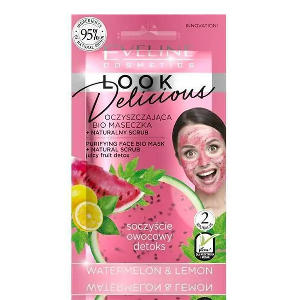 Eveline Look Delicious - Purifying Face Bio Mask Watermelon & Lemon