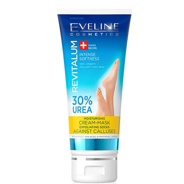 Eveline Revitalum Moisturising Cream-Mask Exfoliating Socks Against Calluses 30% Urea 75ml