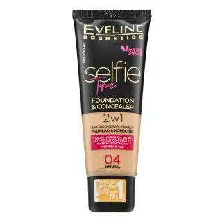 Eveline Selfie Time 2in1 Foundation & Concealer machiaj persistent 2în1 04 Natural 30 ml