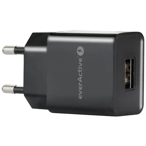 everActive Incarcator USB Everactive cu 1 port, 1A, tehnologie de incarcare inteligenta IQ, Negru