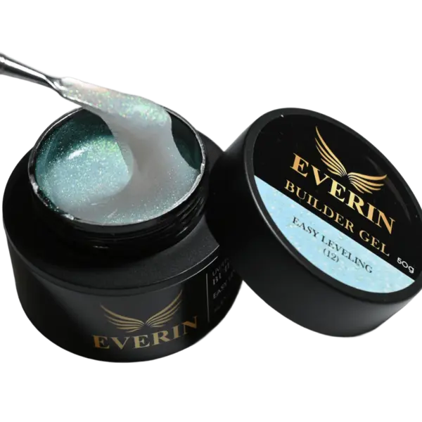 Everin Builder Gel Easy Leveling 12 – Gel Construcție Autonivelant 50g (Crystal Galaxy Shimmer)