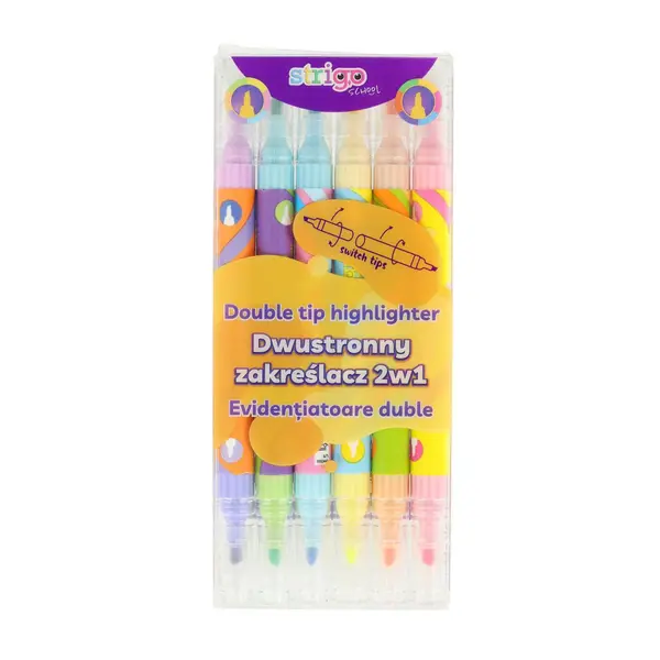 Evidentiator Strigo 2 in 1, 6 culori neon + 6 pastel
