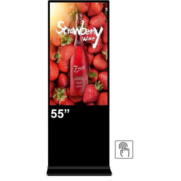 EVOBOARD Totem de interior Evoboard 55'', 4K UHD, touch, inaltime 190cm, dimensiune 1903x734x70mm, Android 11, Negru