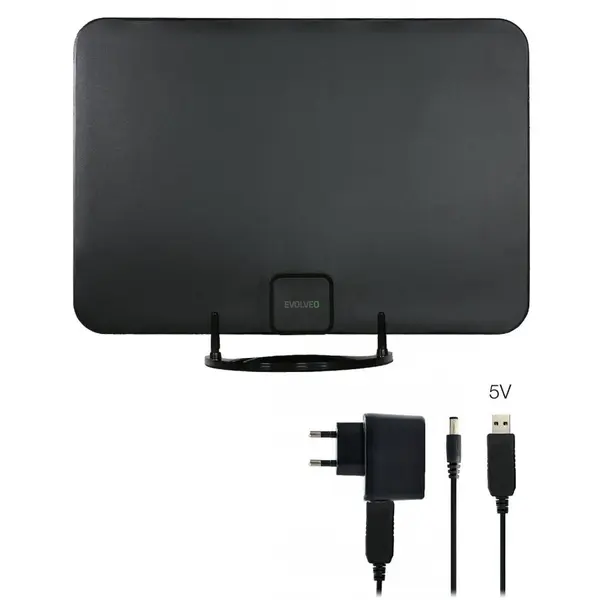 Evolveo Antena de interior activa EVOLVEO Xany 2A, 230/5V, pentru receptie FM/DAB+/DVB-T2, filtru LTE, 4G, 5G