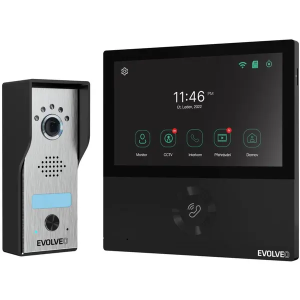 Evolveo Kit de videofon EVOLVEO DoorPhone AHD7, WiFi, pentru acasa cu control poarta sau usa monitor, negru