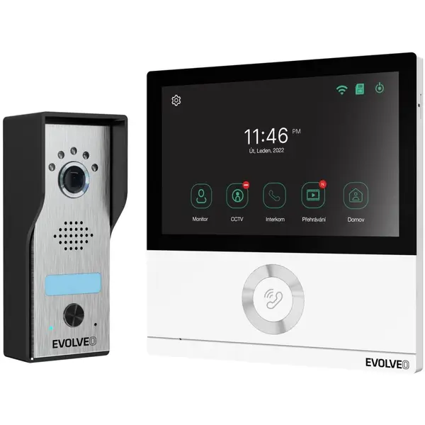 Evolveo Kit de videofon EVOLVEO DoorPhone AHD7, WiFi, pentru acasa cu control poarta sau usa monitor, alb