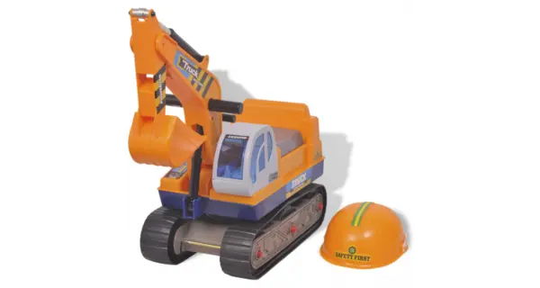 Excavator ride-on, galben, plastic