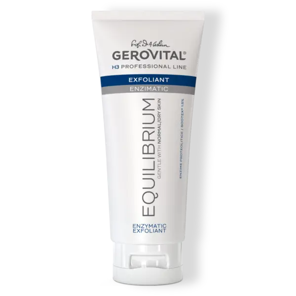 Exfoliant Enzimatic Pentru Peeling, Pentru Ten Uscat, Sensibil Sau Normal Cu Papaină și Sootex, Gerovital H3 Equilibrium, 200 Ml