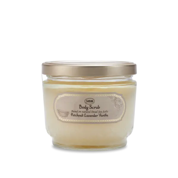 Exfoliant pentru corp Patchouli Lavander Vanilla, 600g, Sabon