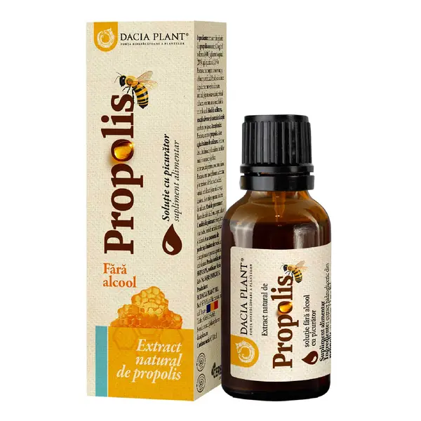 Extract natural de Propolis fara alcool, 20 ml, Dacia Plant