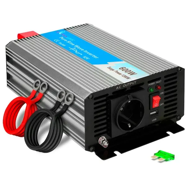 EXTRALINK EXTRALINK convertor de tensiune 12V 230V invertor 600W convertor de curent sinusoidal pur invertor auto DC AC convertor vehicule auto motorhome auto port USB