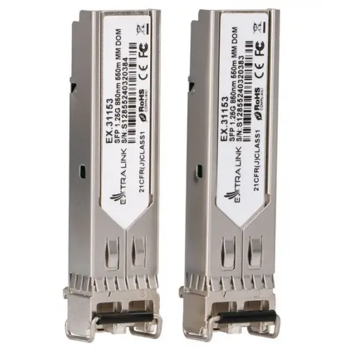 EXTRALINK Transceiver Extralink SFP 1.25GB EX.31153, 850 nm, Multi-Mode, DOM, 550 m, Duplex LC/UPC, 2 bucati