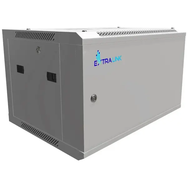 EXTRALINK Wall cabinet rack 6U 600x450 gray metal door