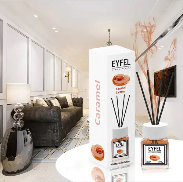 Eyfel Odorizant de camera, cu betisoare, 120 ml, Caramel