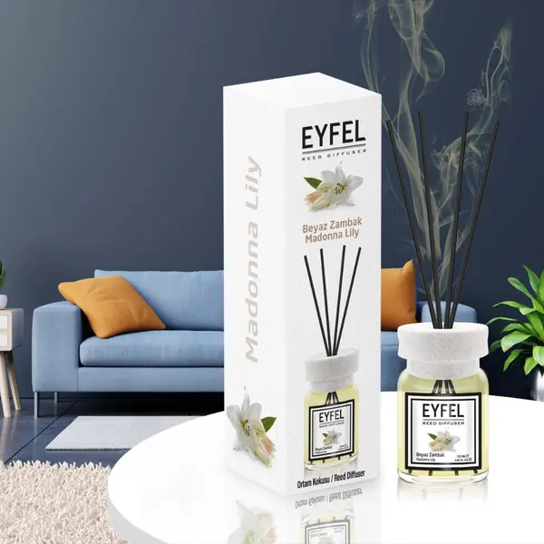 Eyfel Odorizant de camera, cu betisoare, 120 ml, Madonna Lily