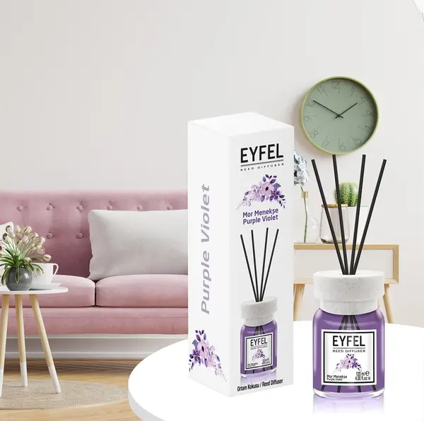 Eyfel Odorizant de camera, cu betisoare, 120 ml, Purple Violet