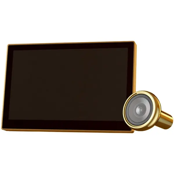 EZVIZ Camera de supraveghere Ezviz HP2 Golden cu ecran color de 4.3, rezolutie 1080p, Baterie reincarcabila de 2.200 mAh, Vedere cu unghi larg de 146°