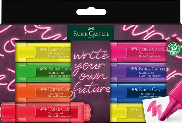 FABER-CASTELL 1546 TEXT MARKER NEON 8PCS. CARTON