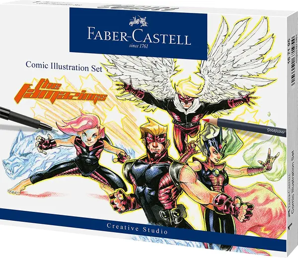 Faber-Castell Pitt Artist - Set pentru ilustrații de benzi desenate, 15 bucăți